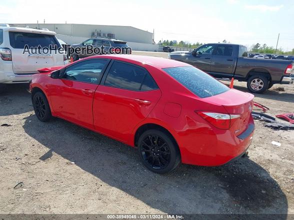 2016 Toyota Corolla S W/special Edition Pkg Red vin: 2T1BURHE8GC553884